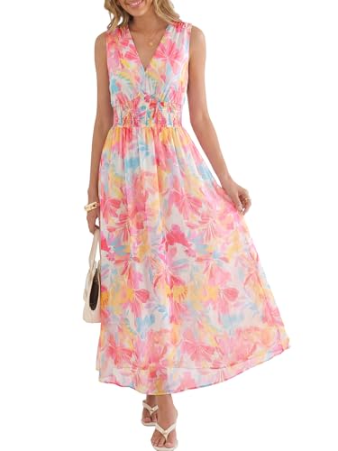ANRABESS Women's Summer Floral Maxi Dress A-Line Tulle Flowy