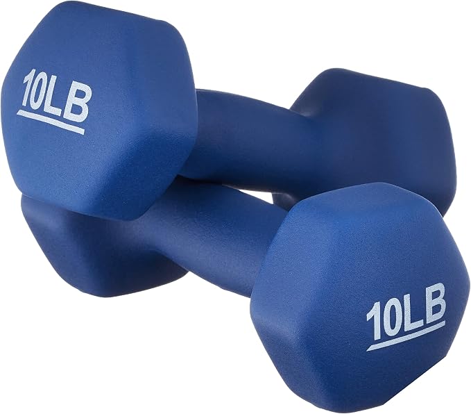 Neoprene Dumbbell Hand Weights for Exercise and Muscle Toning 10lb Pair Navy Blue