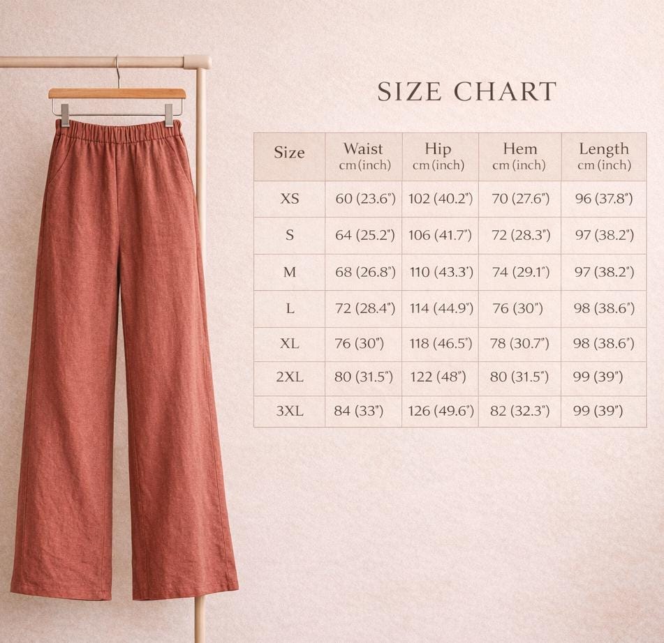 Artensy Women's Linen Palazzo Pants High Waist Relaxed Fit Culottes