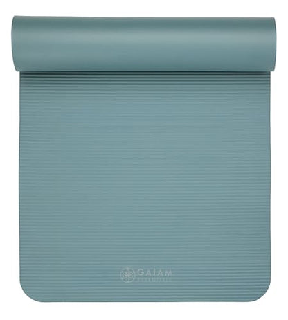Thick Yoga Mat Pilates Exercise 0.4in Workout Mat with Carrying Strap Green