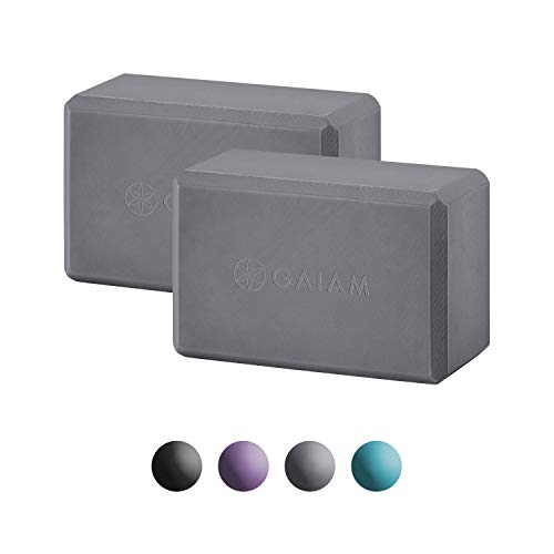 Supportive Latex-Free Eva Foam Yoga Block 2-Pack Grey