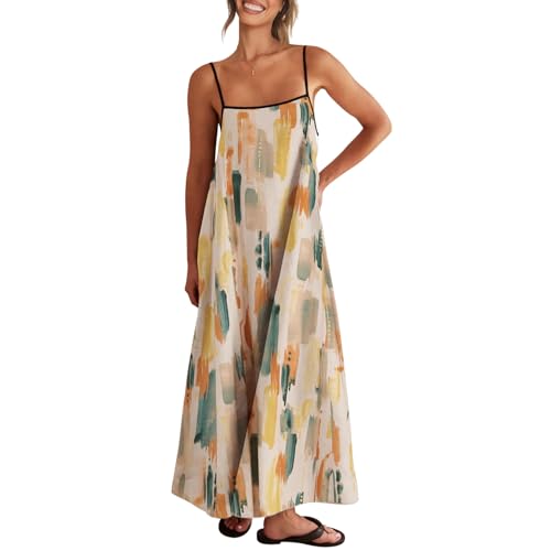 Shy Velvet Linen Maxi Dress Contrast Spaghetti Strap Backless Summer