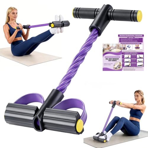 6-Tube Foot Pedal Resistance Bands Multifunction Exercise Equipment Purple