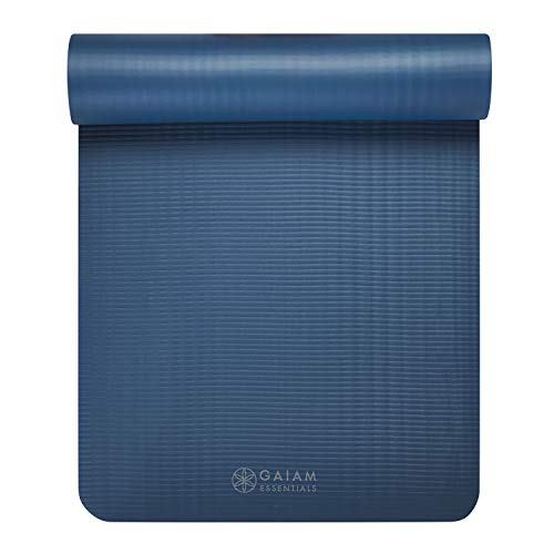 Thick Yoga Mat Pilates Exercise 0.4in Workout Mat with Carrying Strap Green