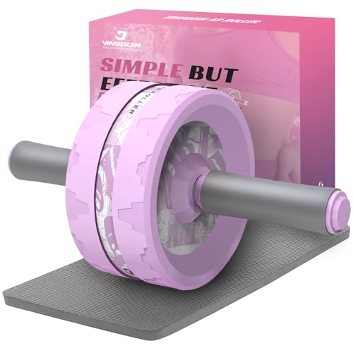 Dual-Wheel Ab Roller Wheel Core Workout Equipment with Knee Pad Red And Black