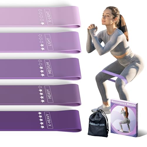 Resistance Loop Exercise Bands Set of 5 Home Fitness 12in Assorted