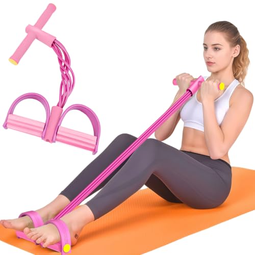 6-Tube Elastic Pedal Resistance Bands Durable Natural Rubber Purple