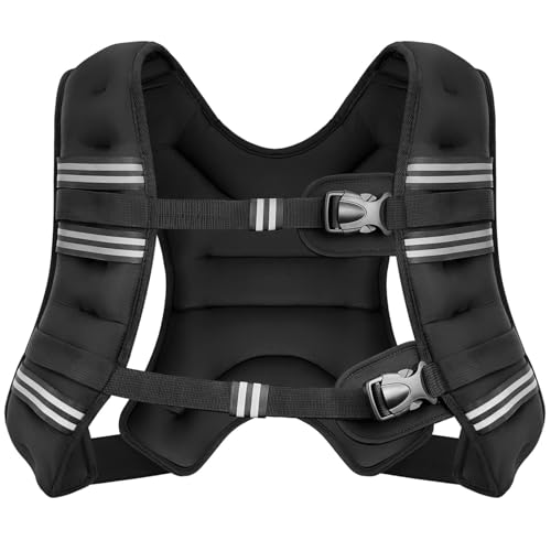 Weighted Vest Reflective Stripe Adjustable Buckle Comfortable Durable 10lb Unisex