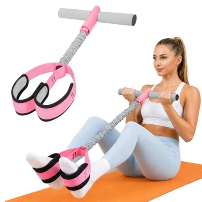 6-Tube Elastic Pedal Resistance Bands Durable Natural Rubber Purple
