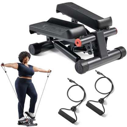 Mini Stepper Machine with Resistance Bands 300lb Capacity Grey NO. 012-S