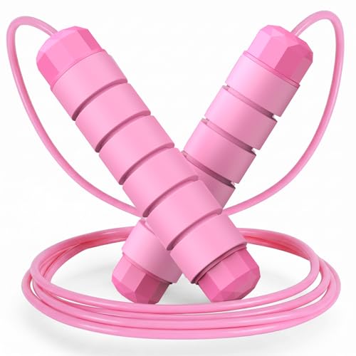 Tangle-Free Rapid Speed Jumping Rope Adjustable Steel with Foam Handles Black