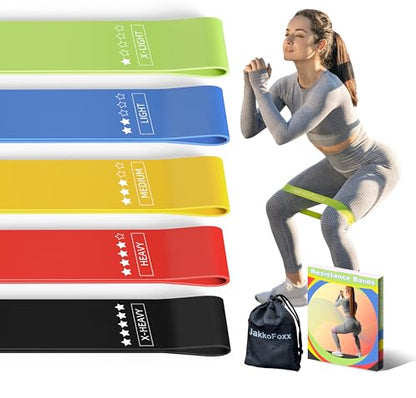 Resistance Loop Exercise Bands Set of 5 Home Fitness 12in Assorted