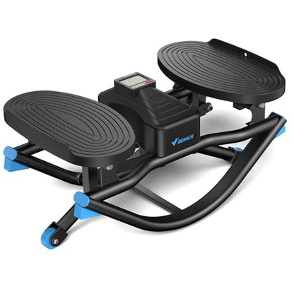 Rocking Steppers for Exercise 3D Motion Stair Stepper with Resistance Bands Black