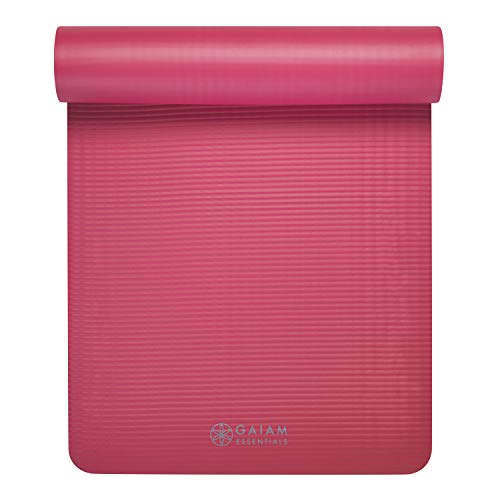 Thick Yoga Mat Pilates Exercise 0.4in Workout Mat with Carrying Strap Green