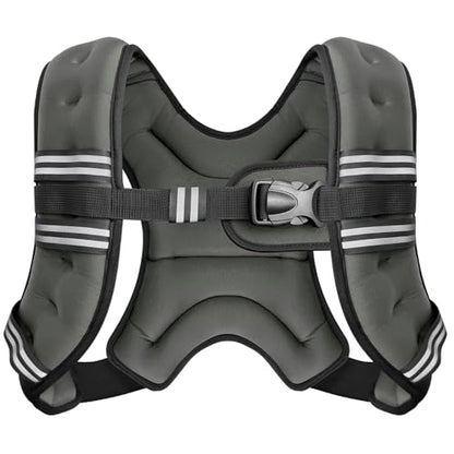 Weighted Vest Reflective Stripe Adjustable Buckle Comfortable Durable 10lb Unisex