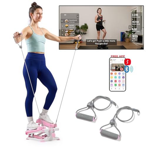 Mini Stepper Machine with Resistance Bands 300lb Capacity Grey NO. 012-S