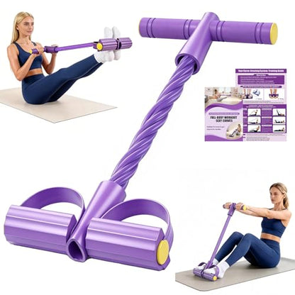 6-Tube Foot Pedal Resistance Bands Multifunction Exercise Equipment Purple