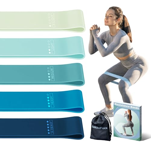 Resistance Loop Exercise Bands Set of 5 Home Fitness 12in Assorted