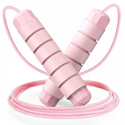 Tangle-Free Rapid Speed Jumping Rope Adjustable Steel with Foam Handles Black