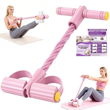 6-Tube Foot Pedal Resistance Bands Multifunction Exercise Equipment Purple