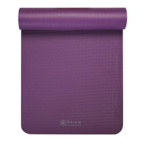 Thick Yoga Mat Pilates Exercise 0.4in Workout Mat with Carrying Strap Green