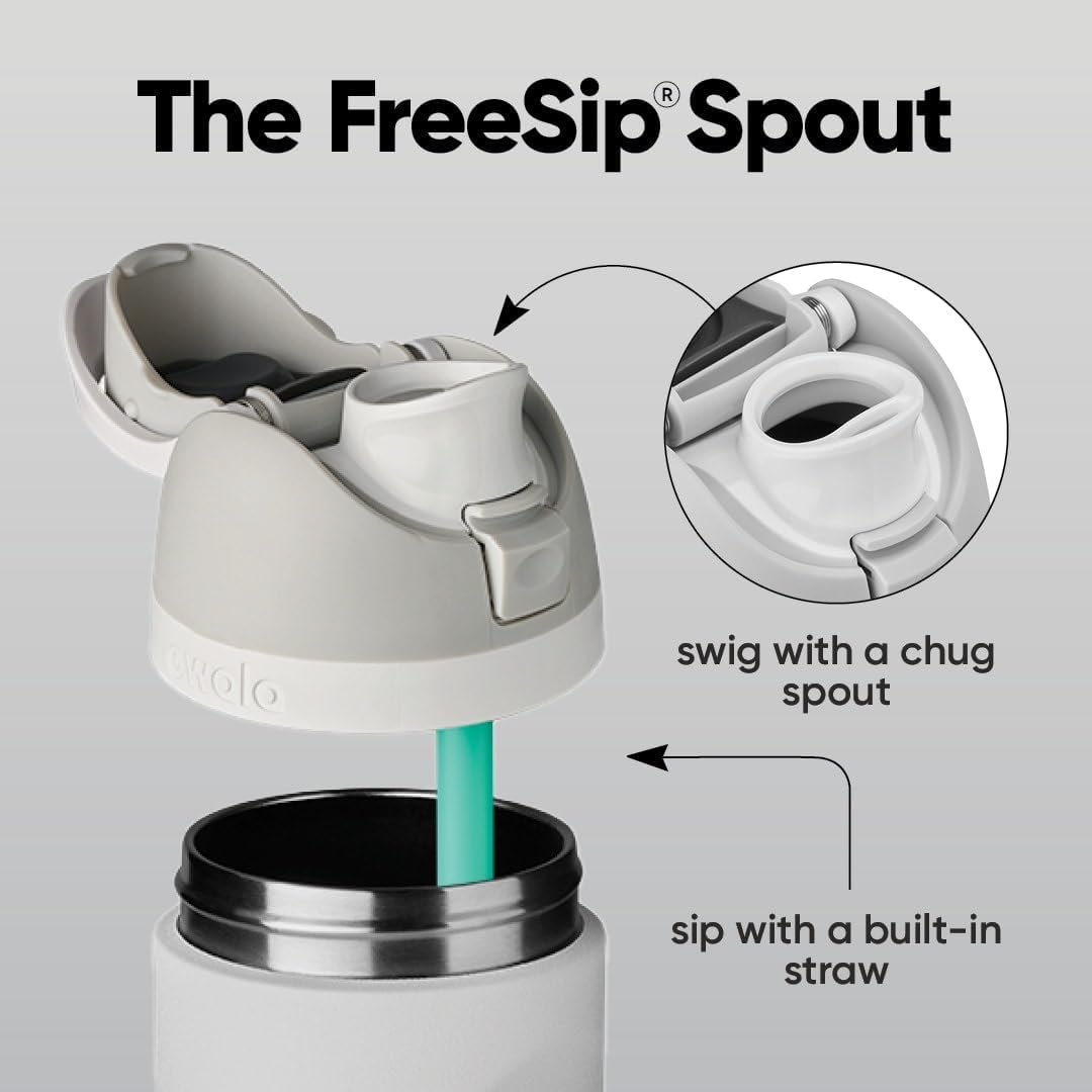 Owala FreeSip Insulated Stainless Steel Water Bottle with Straw 24oz Peachy Keen