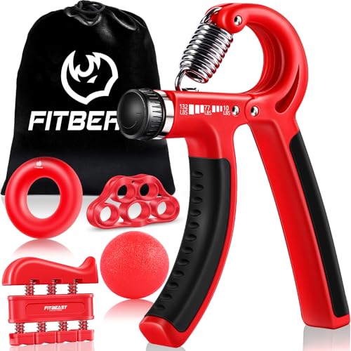 Grip Strengthener Forearm Hand Kit 5-Pack Adjustable Resistance Black