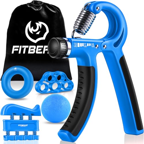 Grip Strengthener Forearm Hand Kit 5-Pack Adjustable Resistance Black