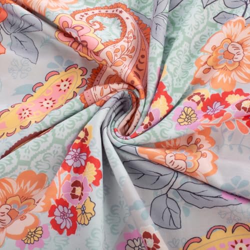 GRACE KARIN Smocked Floral Maxi Dress Boho Sleeveless Beach Sundress