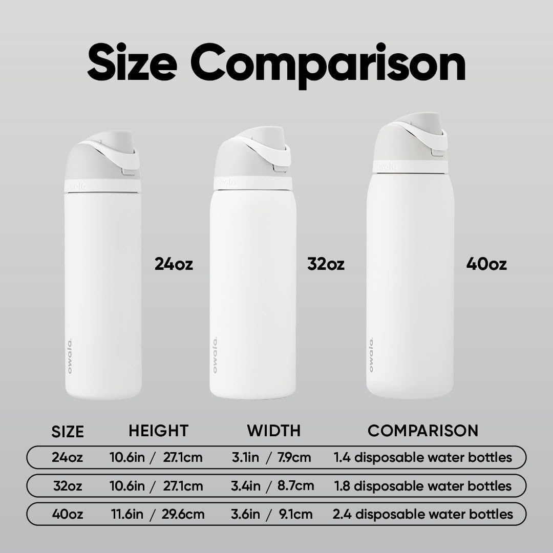 Owala FreeSip Insulated Stainless Steel Water Bottle with Straw 24oz Peachy Keen
