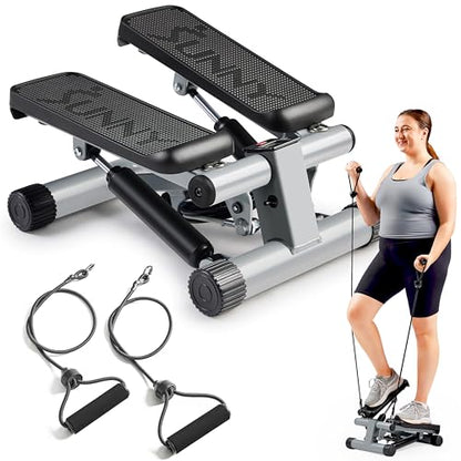 Mini Stepper Machine with Resistance Bands 300lb Capacity Grey NO. 012-S