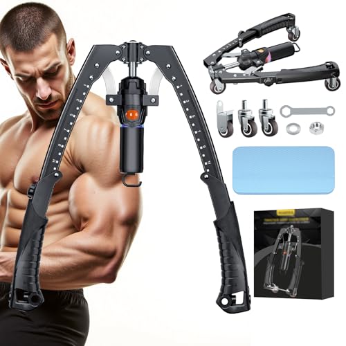 3-in-1 Hydraulic Twister Arm Trainer Adjustable 22-440lbs with Ab Roller Wheels