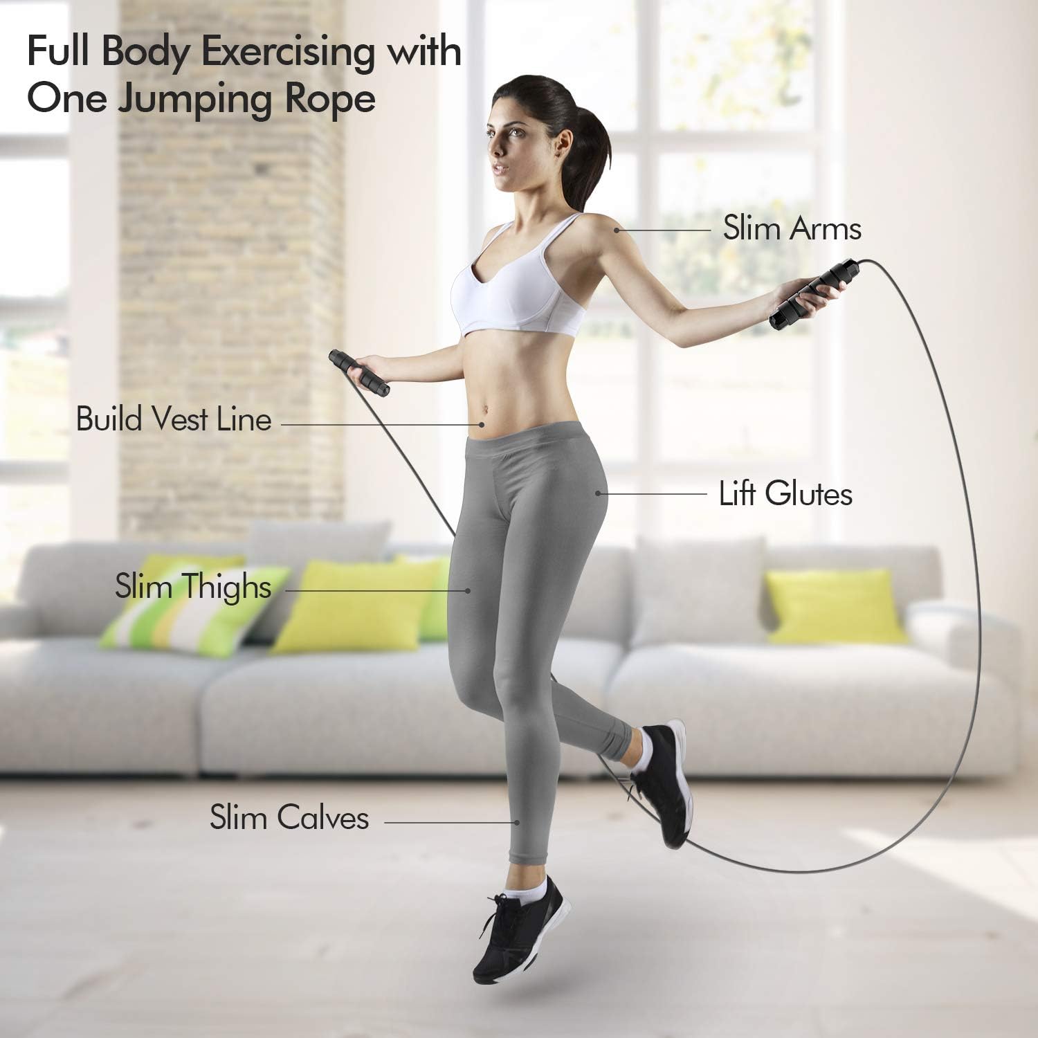 Tangle-Free Rapid Speed Jumping Rope Adjustable Steel with Foam Handles Black