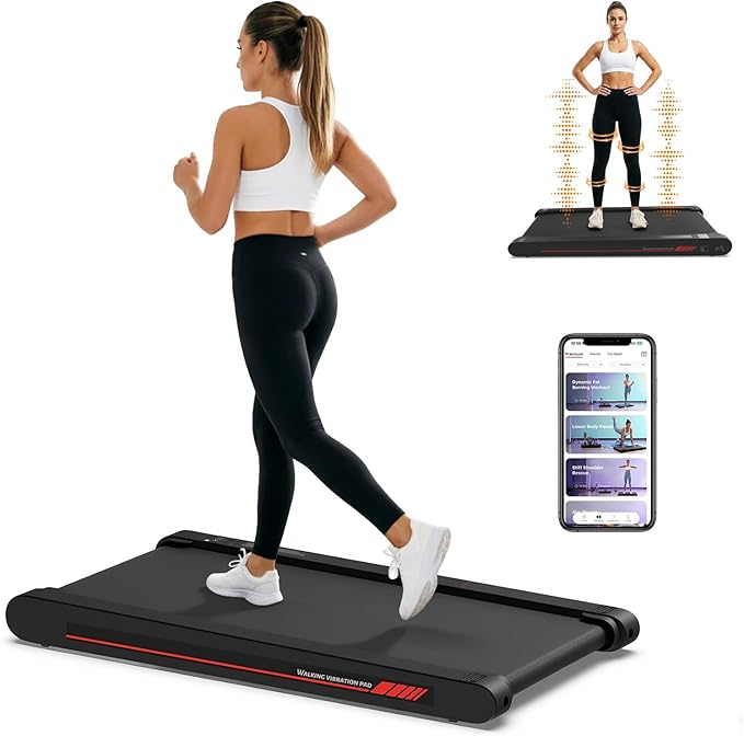 3-in-1 Walking Pad with Vibration Plate 400W Portable Under Desk Treadmill