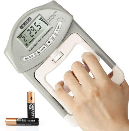 Digital Hand Dynamometer Grip Strength Tester 198 lbs Grey
