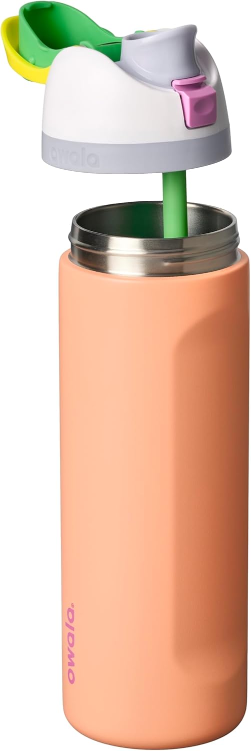 Owala FreeSip Insulated Stainless Steel Water Bottle with Straw 24oz Peachy Keen