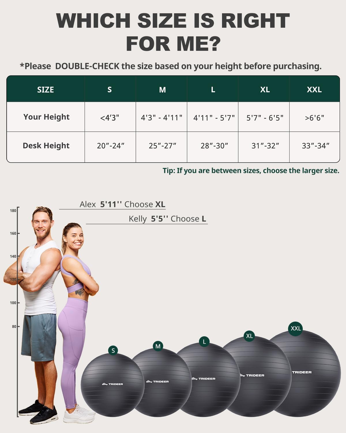 Yoga Ball for Exercise Pilates Core Training Stability 26in Black