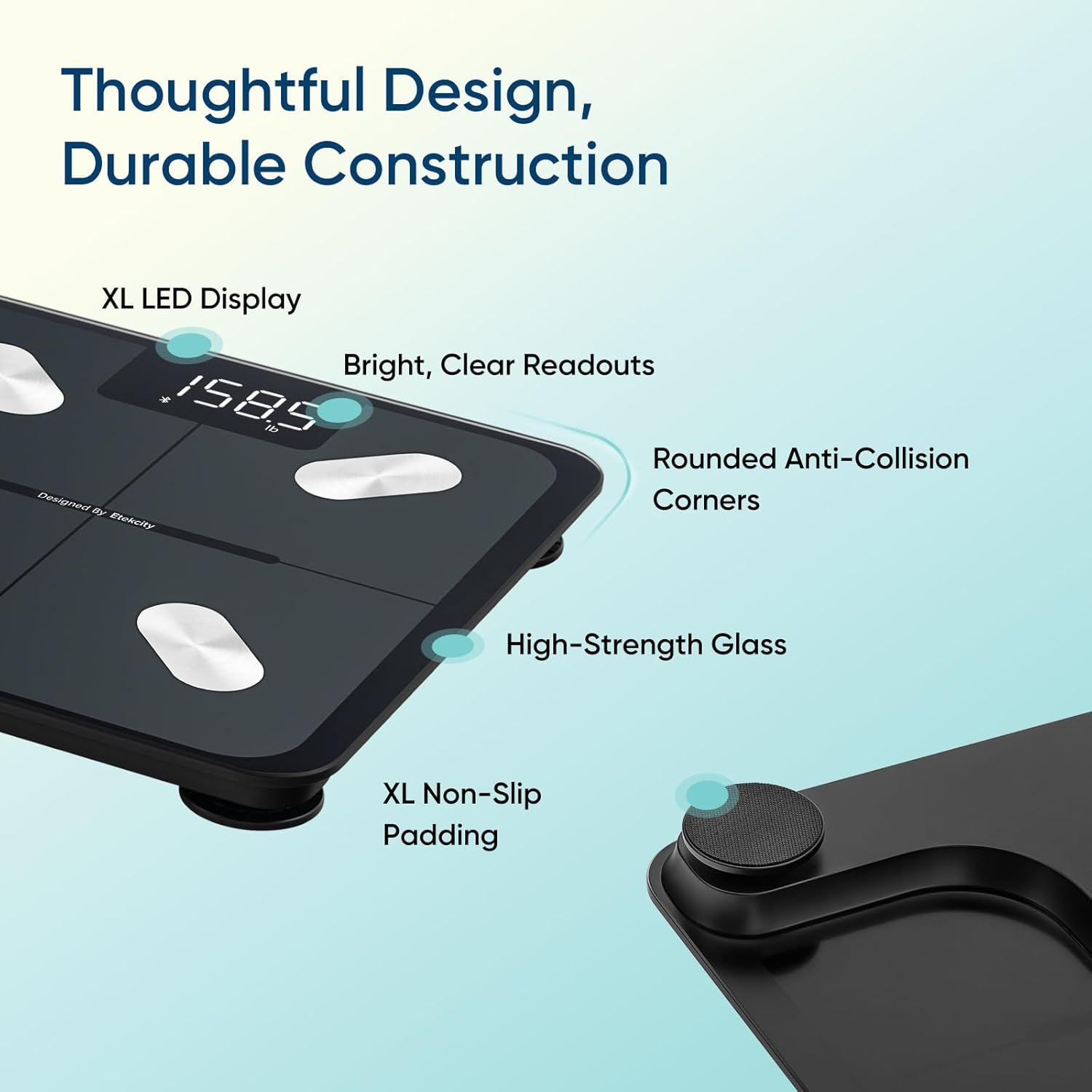 Smart Scale for Body Weight Digital Bathroom Weighing Machine with BMI