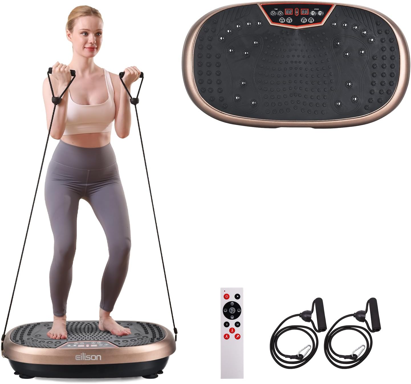FitMaxx 3D XL Vibration Plate Exercise Machine Whole Body Workout Brown