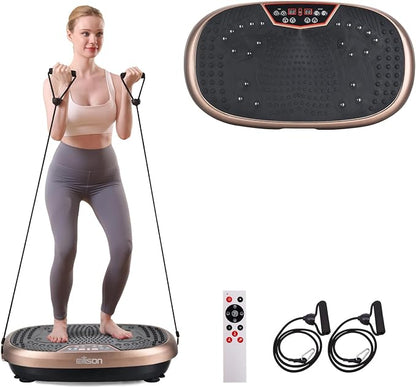 FitMaxx 3D XL Vibration Plate Exercise Machine with Loop Bands Brown