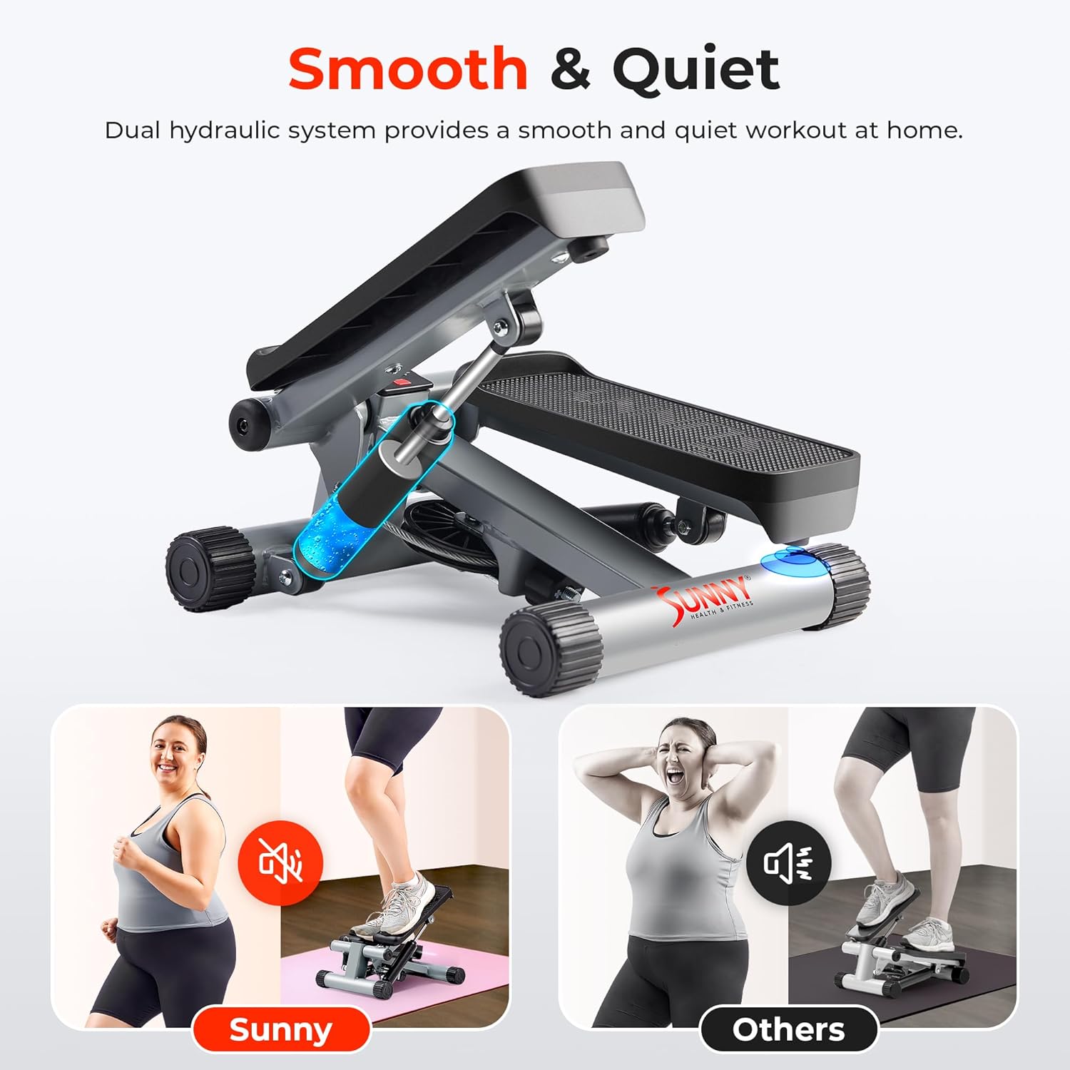 Mini Stepper Machine with Resistance Bands 300lb Capacity Grey NO. 012-S
