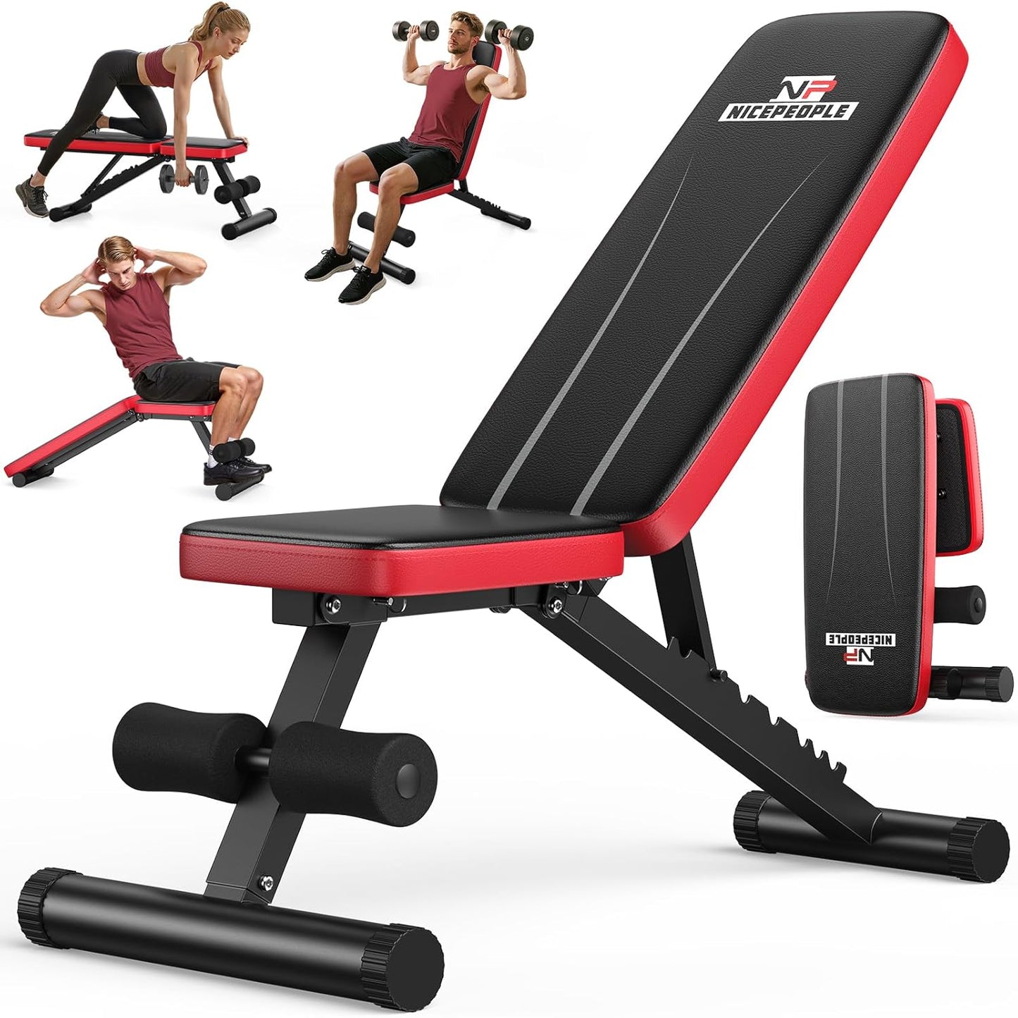 Adjustable Weight Bench 660lbs Capacity Foldable Workout Bench Black