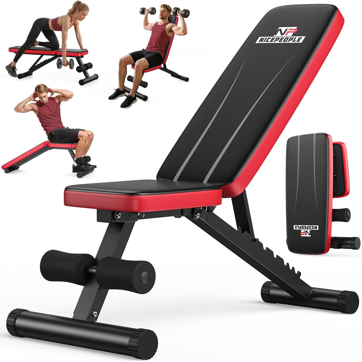 Adjustable Weight Bench 660lbs Capacity Foldable Workout Bench Black