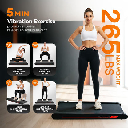 3-in-1 Walking Pad with Vibration Plate 400W Portable Under Desk Treadmill