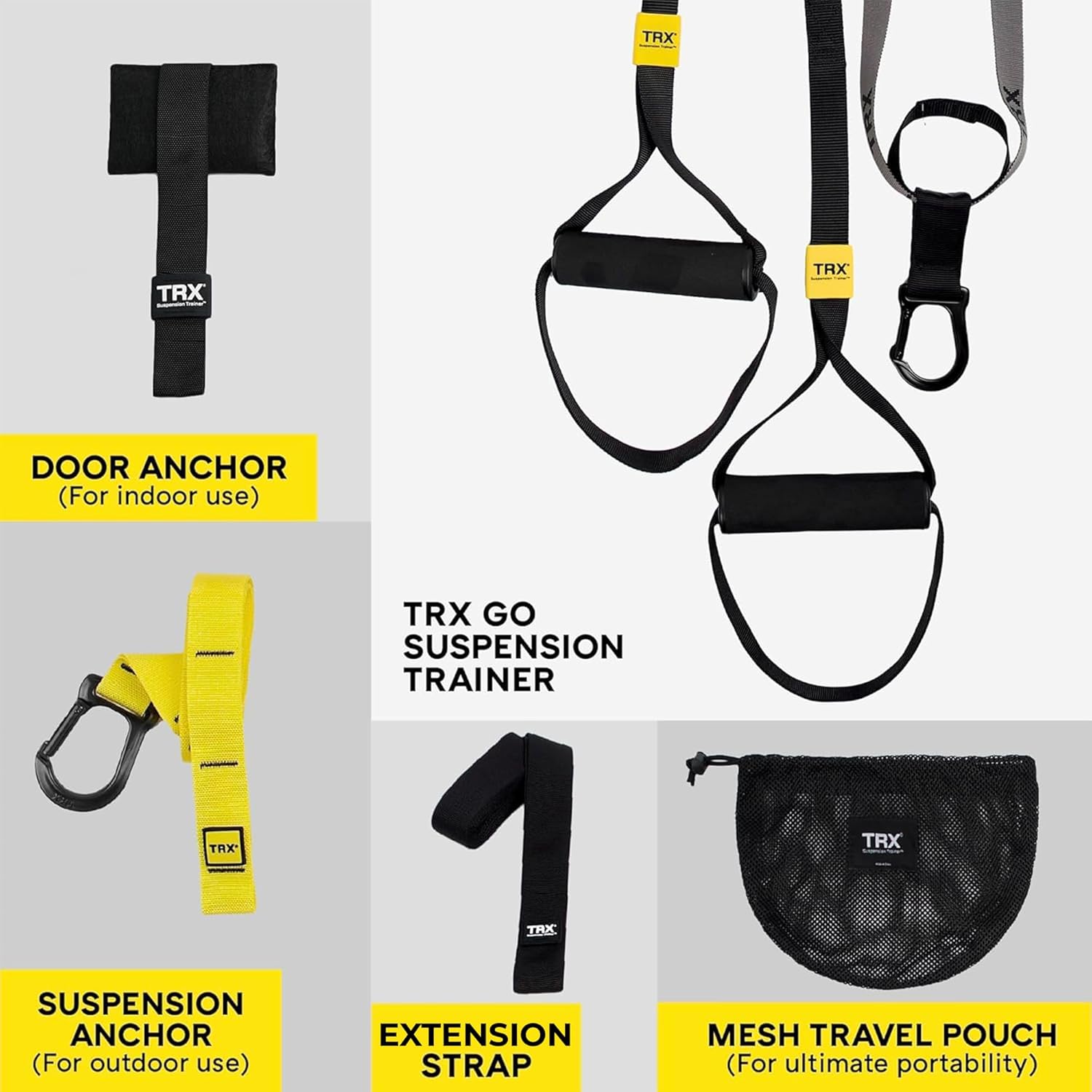 GO Suspension Trainer Portable Home Gym System Grey