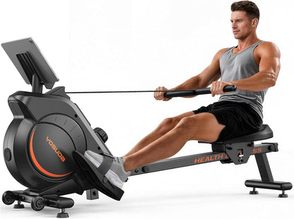 Magnetic Rowing Machine with 16 Resistance Levels and LCD Monitor