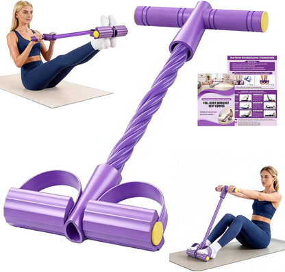 6-Tube Foot Pedal Resistance Bands Multifunction Exercise Equipment Purple