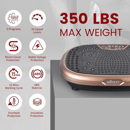 FitMaxx 3D XL Vibration Plate Exercise Machine Whole Body Workout Brown