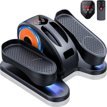 Under Desk Elliptical Machine Electric Seated Pedal Exerciser 12 Speed Orange