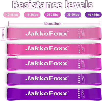 Resistance Loop Exercise Bands Set of 5 Home Fitness 12in Assorted